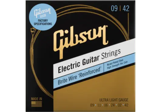 Gibson Accessories AGA SEG-BWR9 Brite Wire 'Reinforced' Electric Guitar Strings