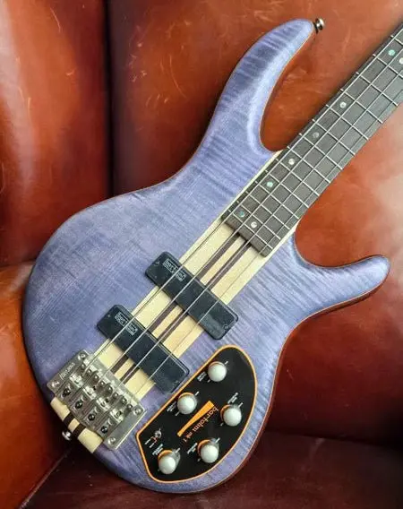 Cort Artisan A4 Plus FMMH Open Pore Blue Black  Bass Guitar - Image 3