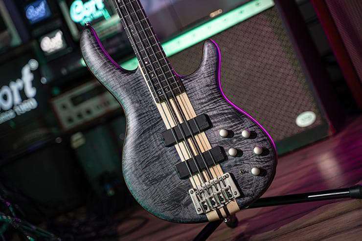 Cort Artisan A4 Plus FMMH Open Pore Blue Black  Bass Guitar - Image 9