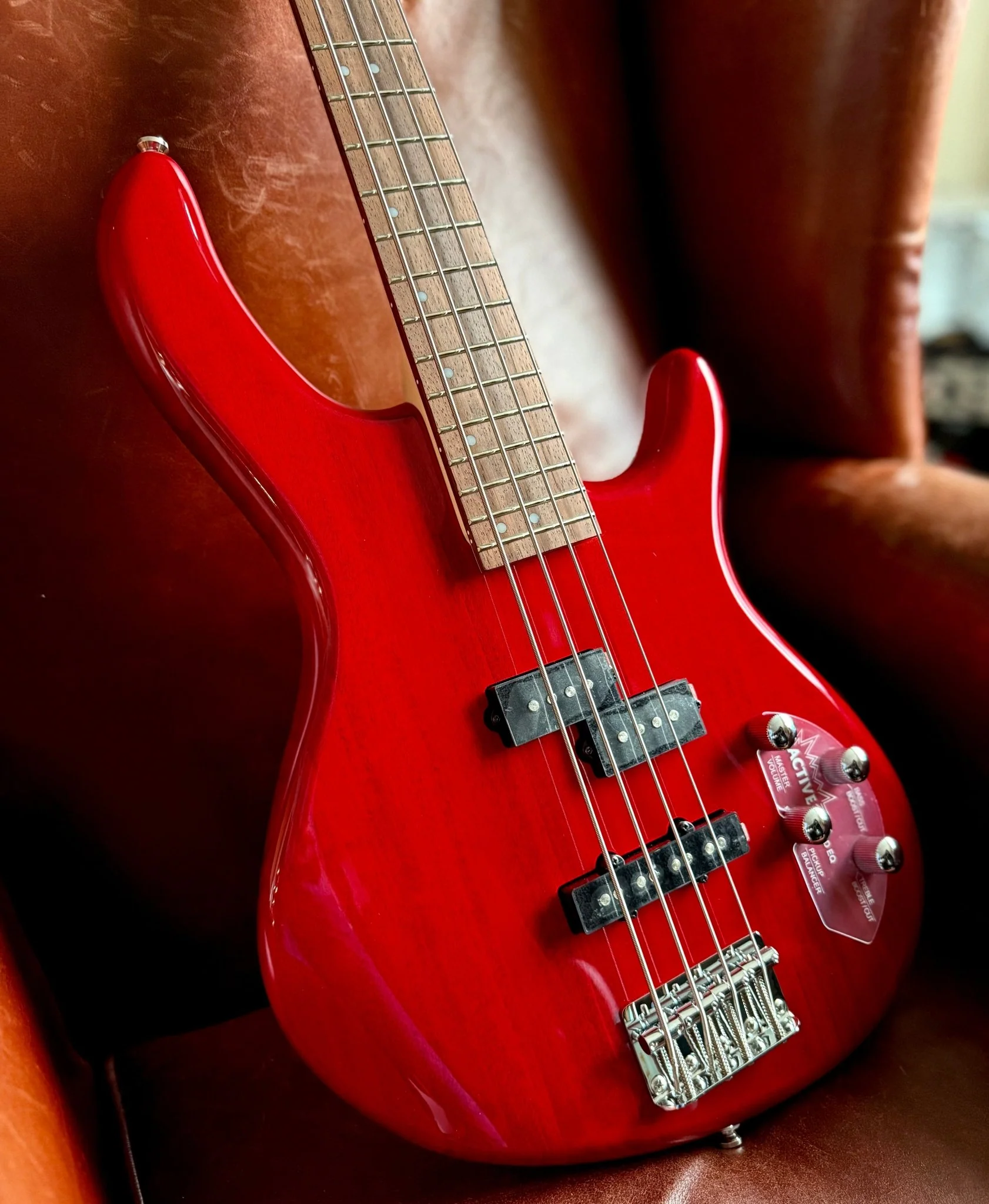 Cort Action Bass Plus Trans Red Bass Guitar - Image 10