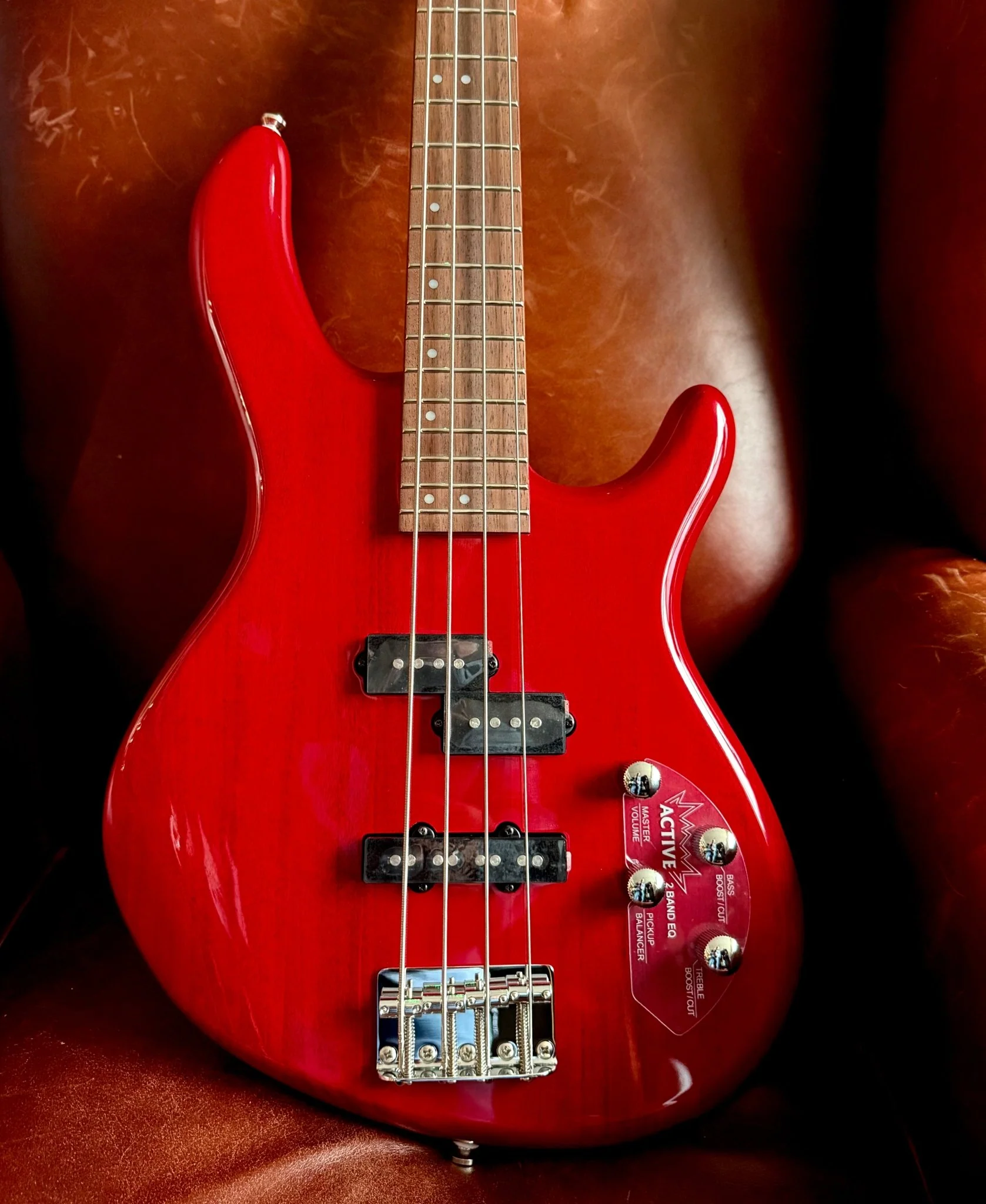 Cort Action Bass Plus Trans Red Bass Guitar - Image 12