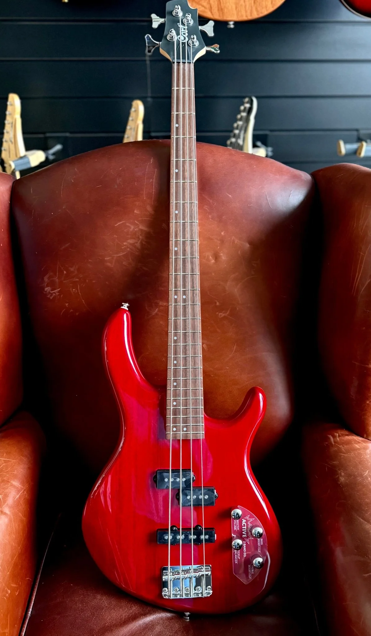 Cort Action Bass Plus Trans Red Bass Guitar - Image 13