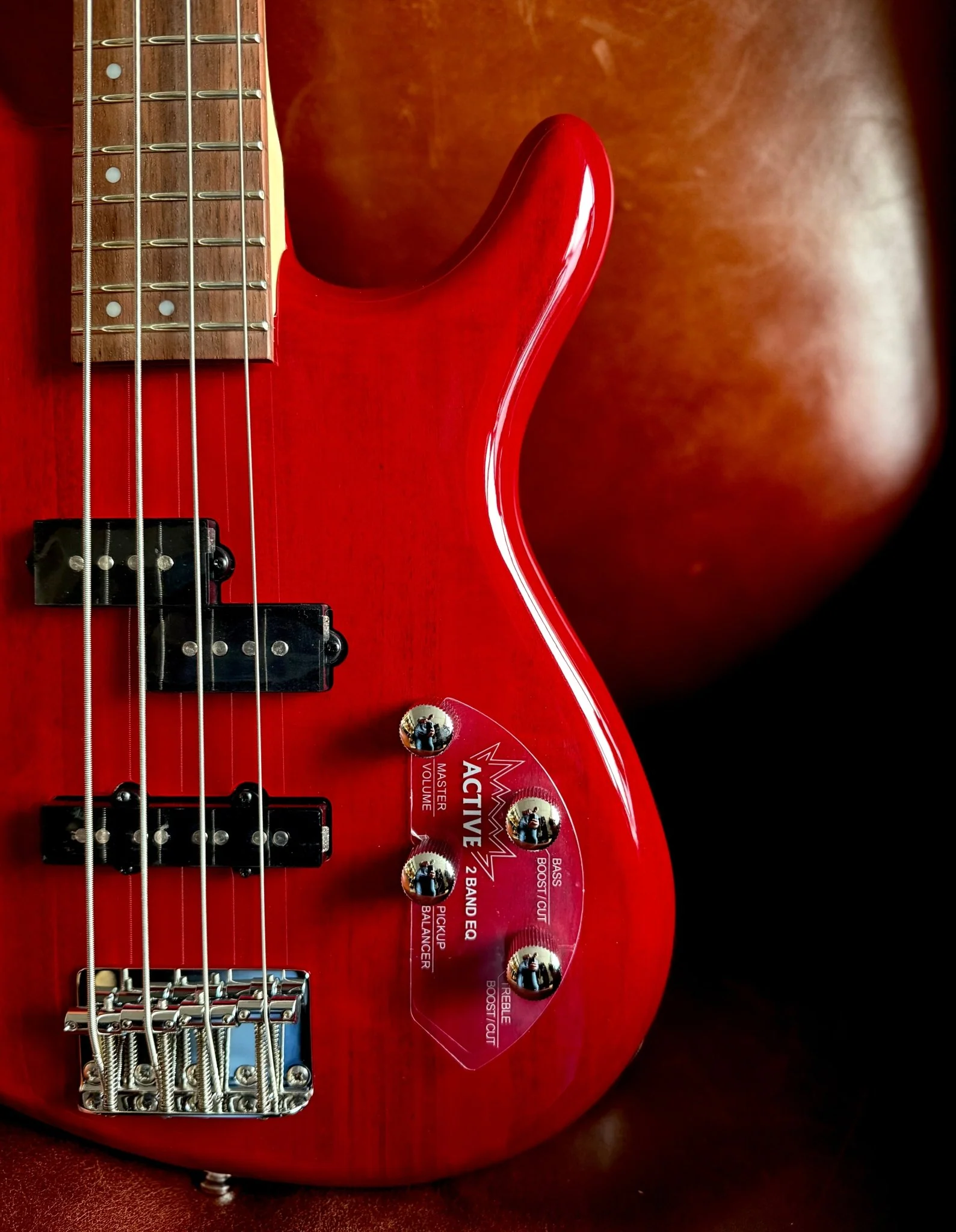 Cort Action Bass Plus Trans Red Bass Guitar - Image 9