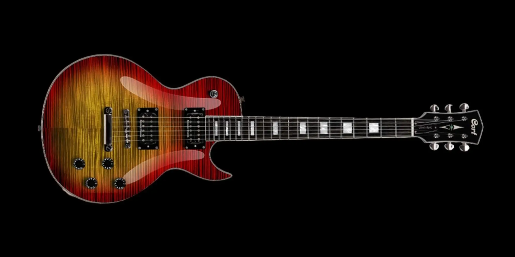 Cort CR300 Deluxe Flaming Burst Electric Guitar - Image 22