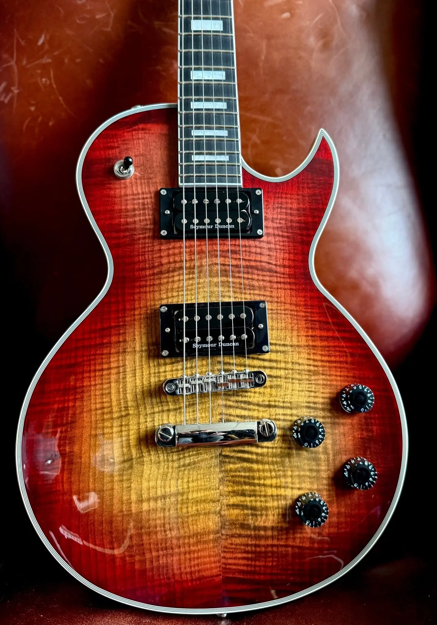Cort CR300 Deluxe Flaming Burst Electric Guitar - Image 7