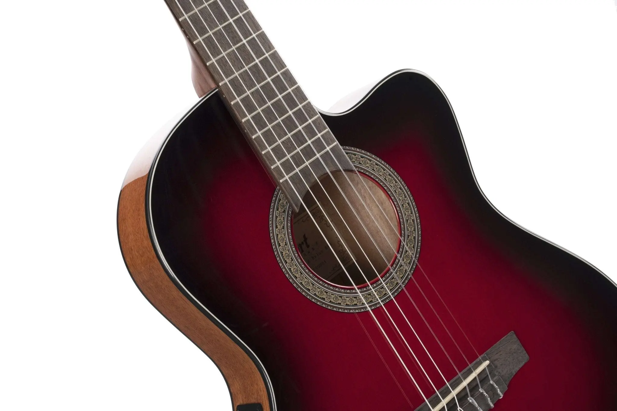 Cort Jade E Nylon Burgundy Red Burst - Image 11