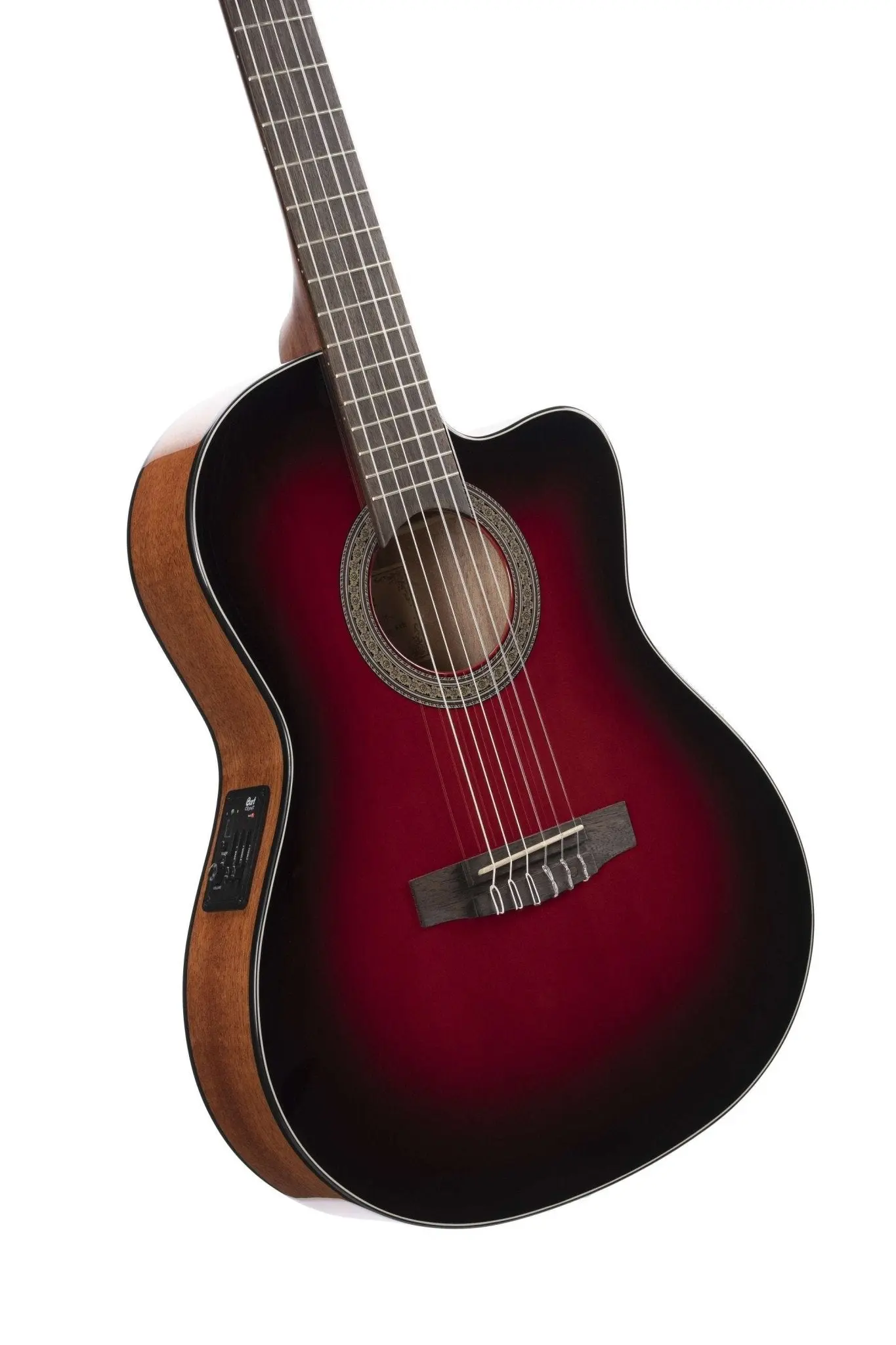 Cort Jade E Nylon Burgundy Red Burst - Image 6