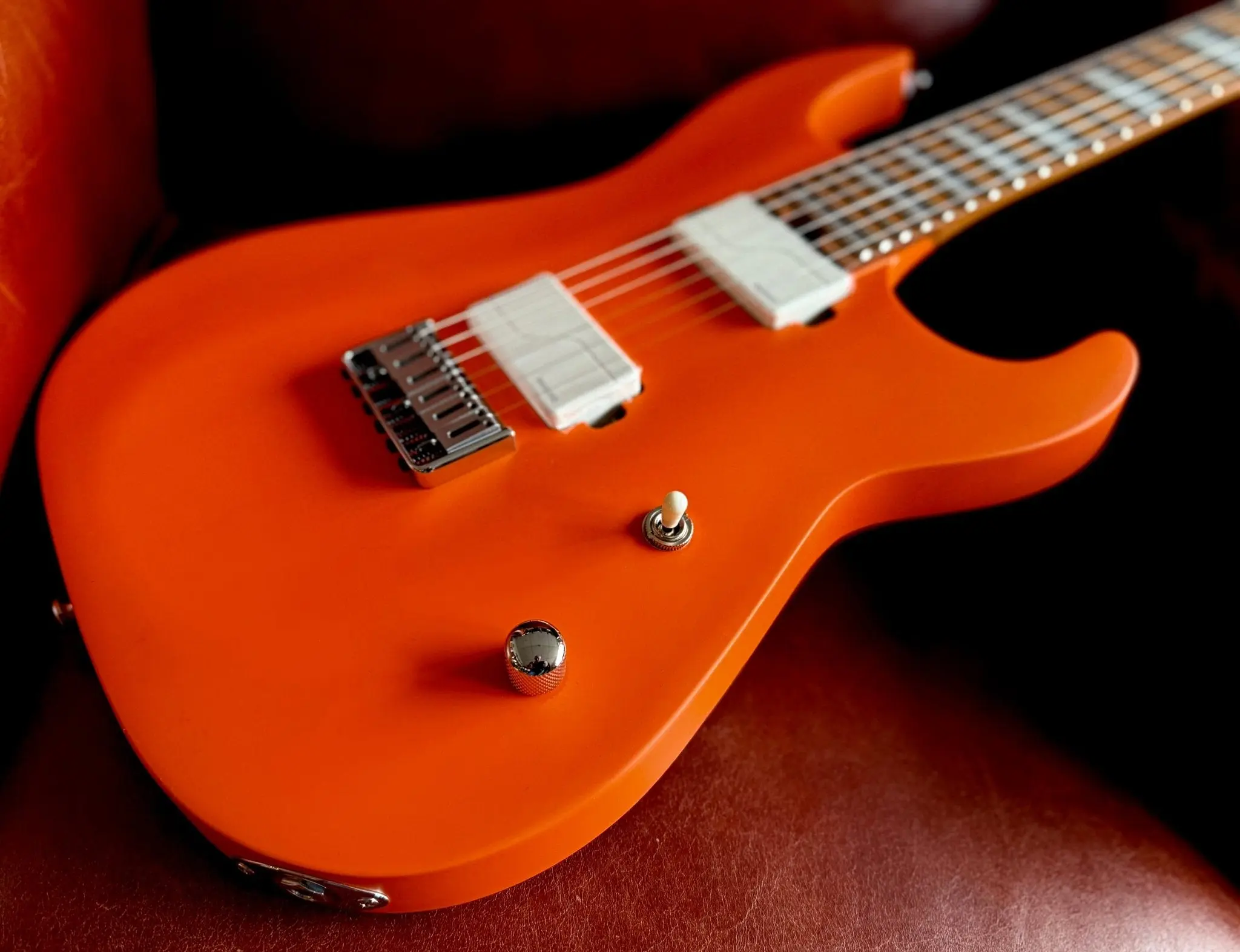 Cort KX600 Infinite Orange Crush Satin Thru Neck Electric Rock Guitar - Image 3