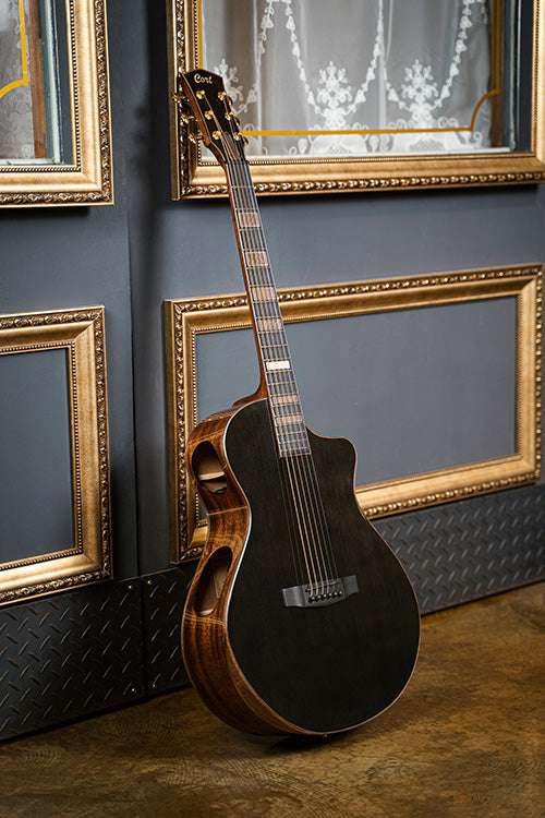 Cort Modern Electro Acoustic Guitar Black with Case Inc Fishman Matrix - Image 12