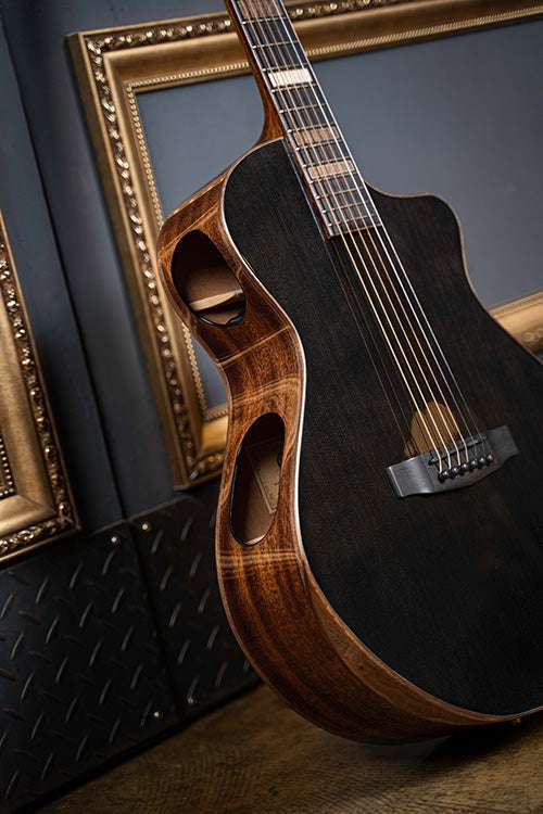 Cort Modern Electro Acoustic Guitar Black with Case Inc Fishman Matrix - Image 13