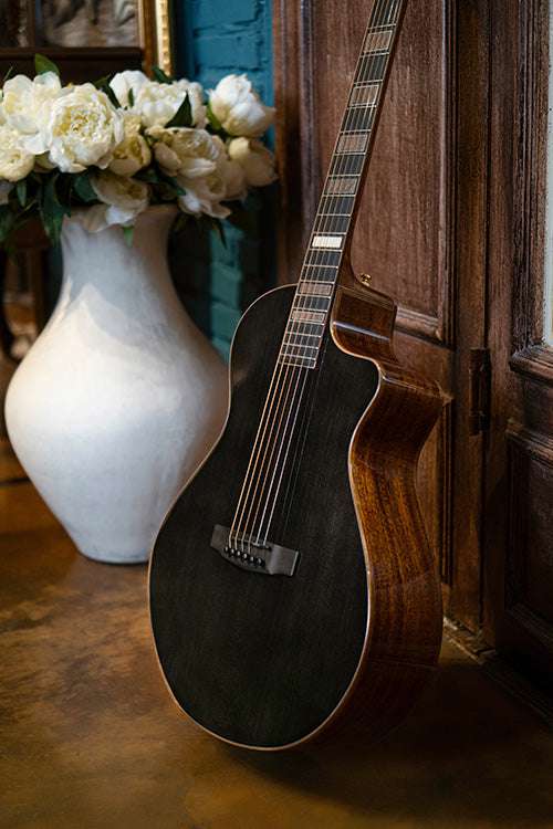 Cort Modern Electro Acoustic Guitar Black with Case Inc Fishman Matrix - Image 5