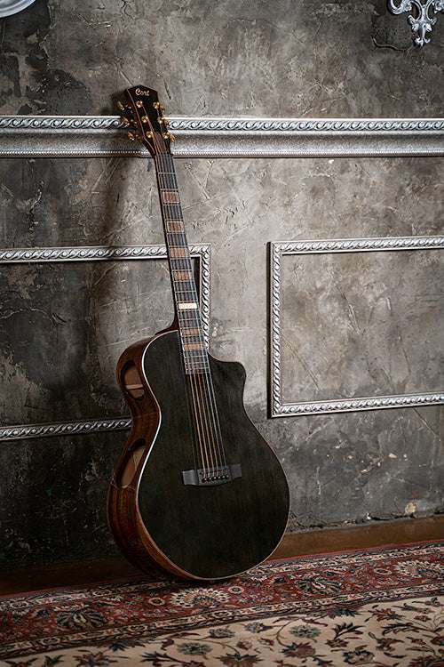 Cort Modern Electro Acoustic Guitar Black with Case Inc Fishman Matrix - Image 7