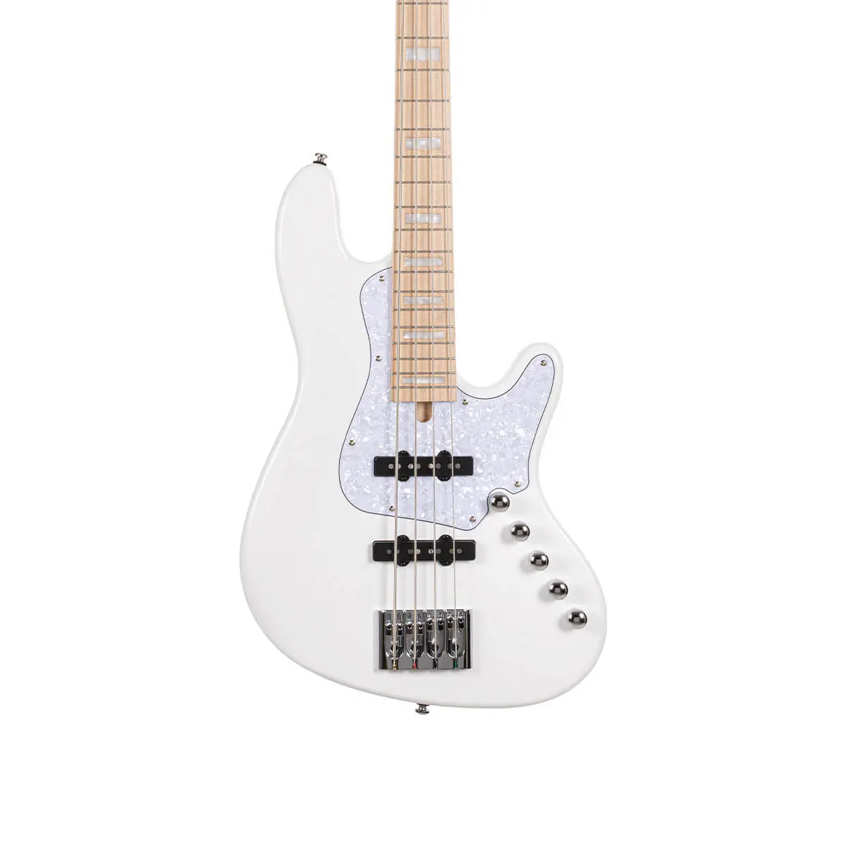 Cort Elrick NJS 4, White w/case  Bass Guitar - Image 4