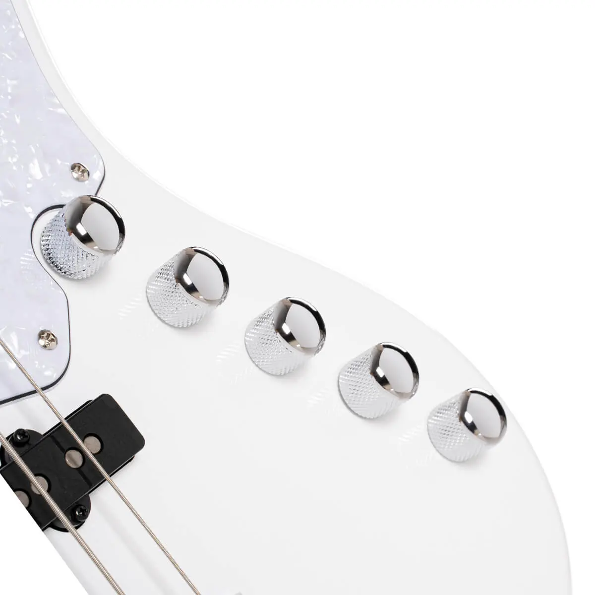 Cort Elrick NJS 4, White w/case  Bass Guitar - Image 6