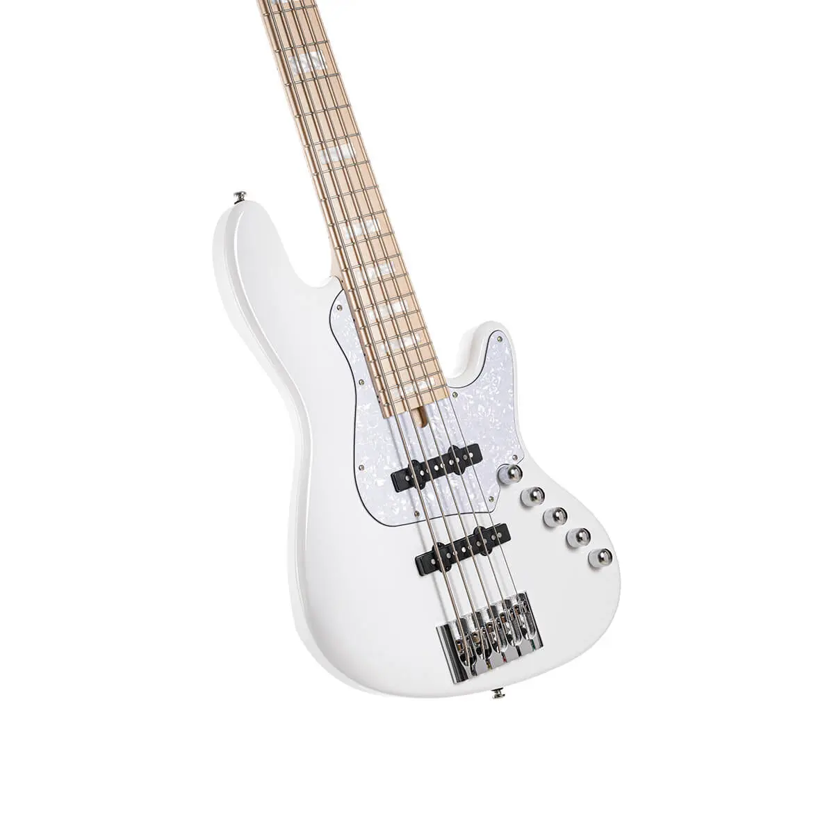 Cort Elrick NJS 5, White w/case  Bass Guitar - Image 3