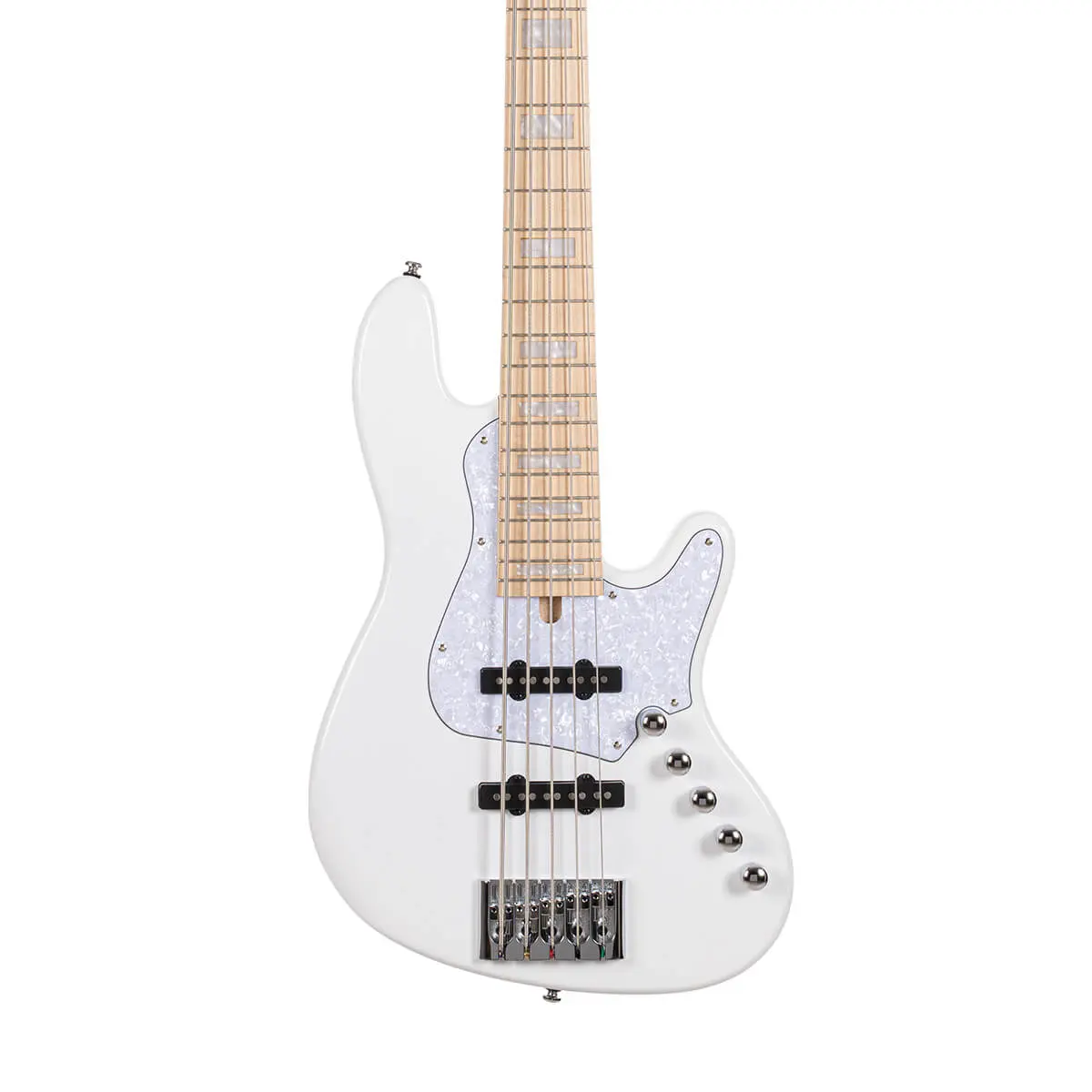 Cort Elrick NJS 5, White w/case  Bass Guitar - Image 4