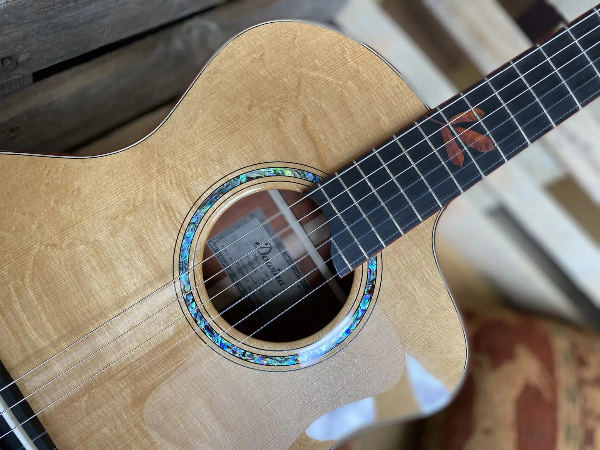 Dowina Master Built Strip Padauk HC Deluxe With Torrified Swiss Spruce Top (Nylon) - Image 11