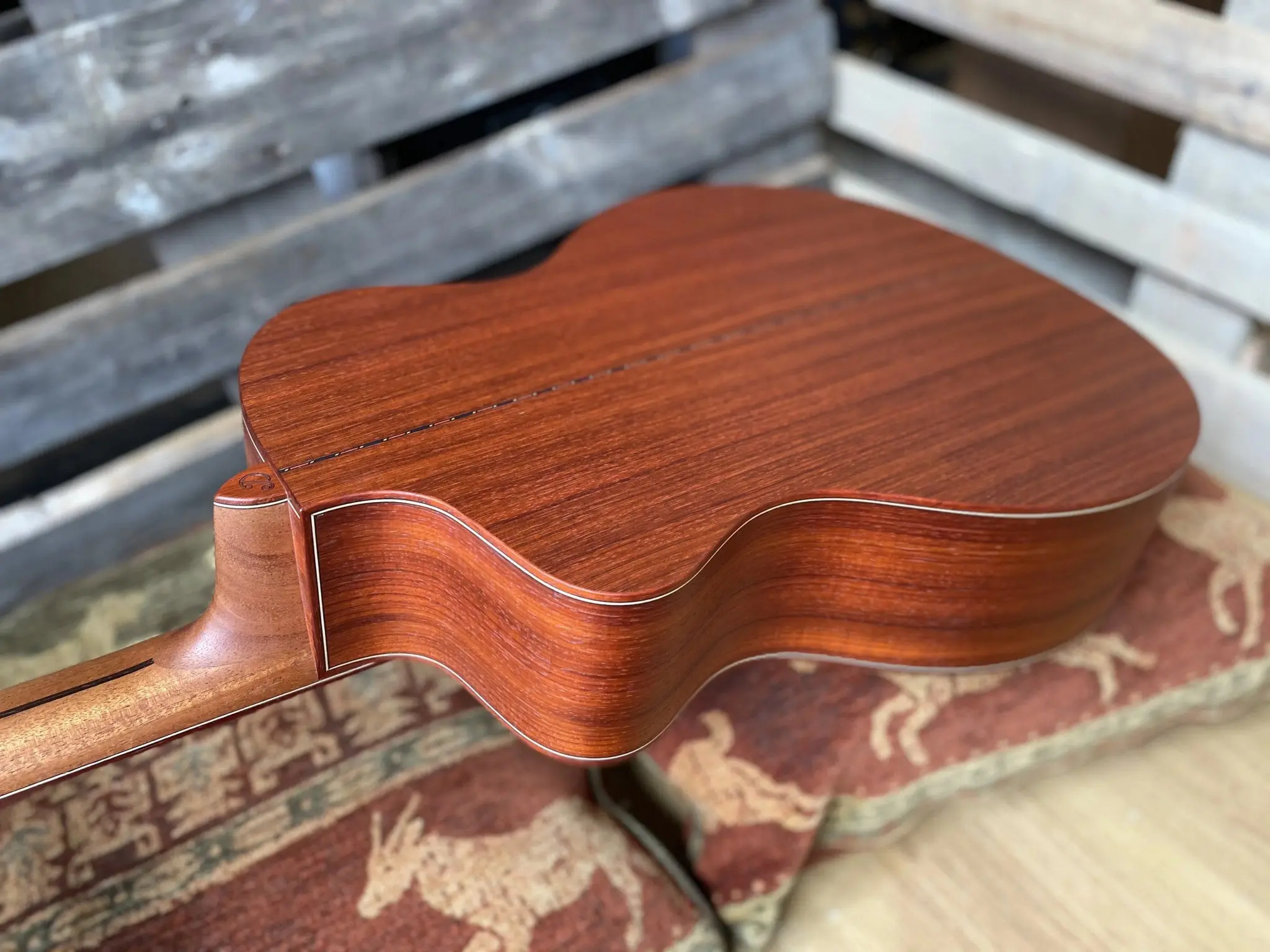 Dowina Master Built Strip Padauk HC Deluxe With Torrified Swiss Spruce Top (Nylon) - Image 12