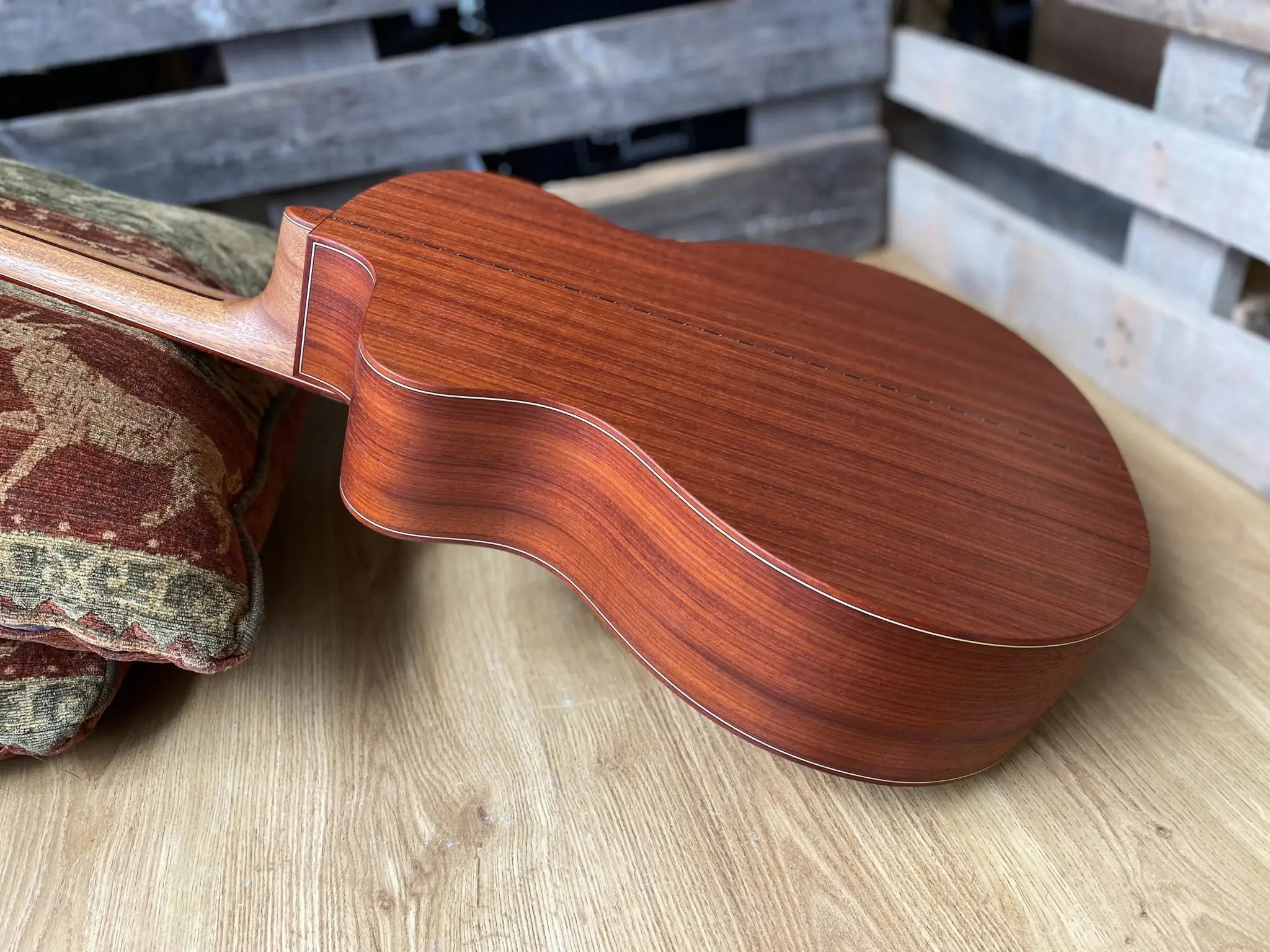 Dowina Master Built Strip Padauk HC Deluxe With Torrified Swiss Spruce Top (Nylon) - Image 14