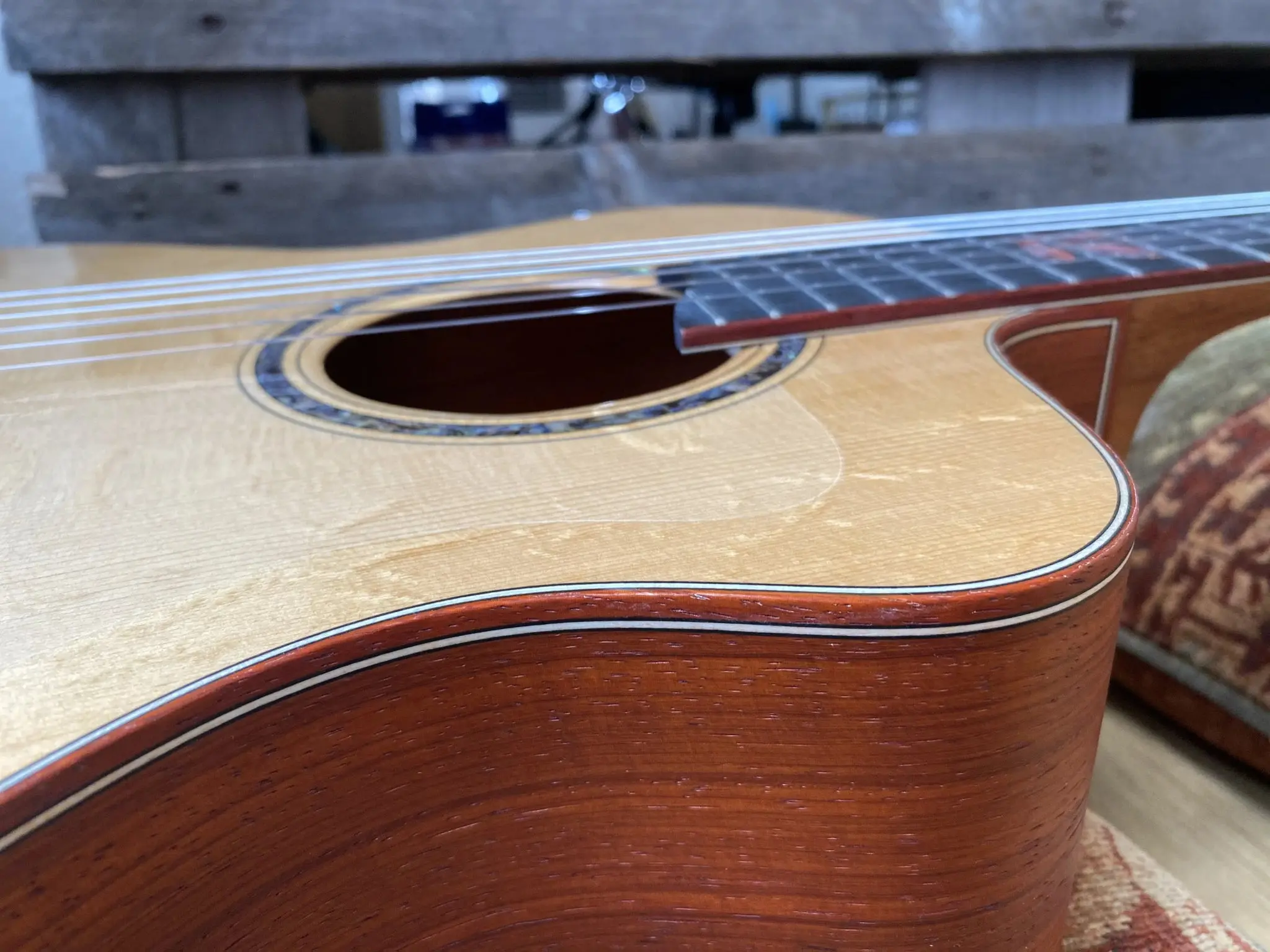Dowina Master Built Strip Padauk HC Deluxe With Torrified Swiss Spruce Top (Nylon) - Image 23