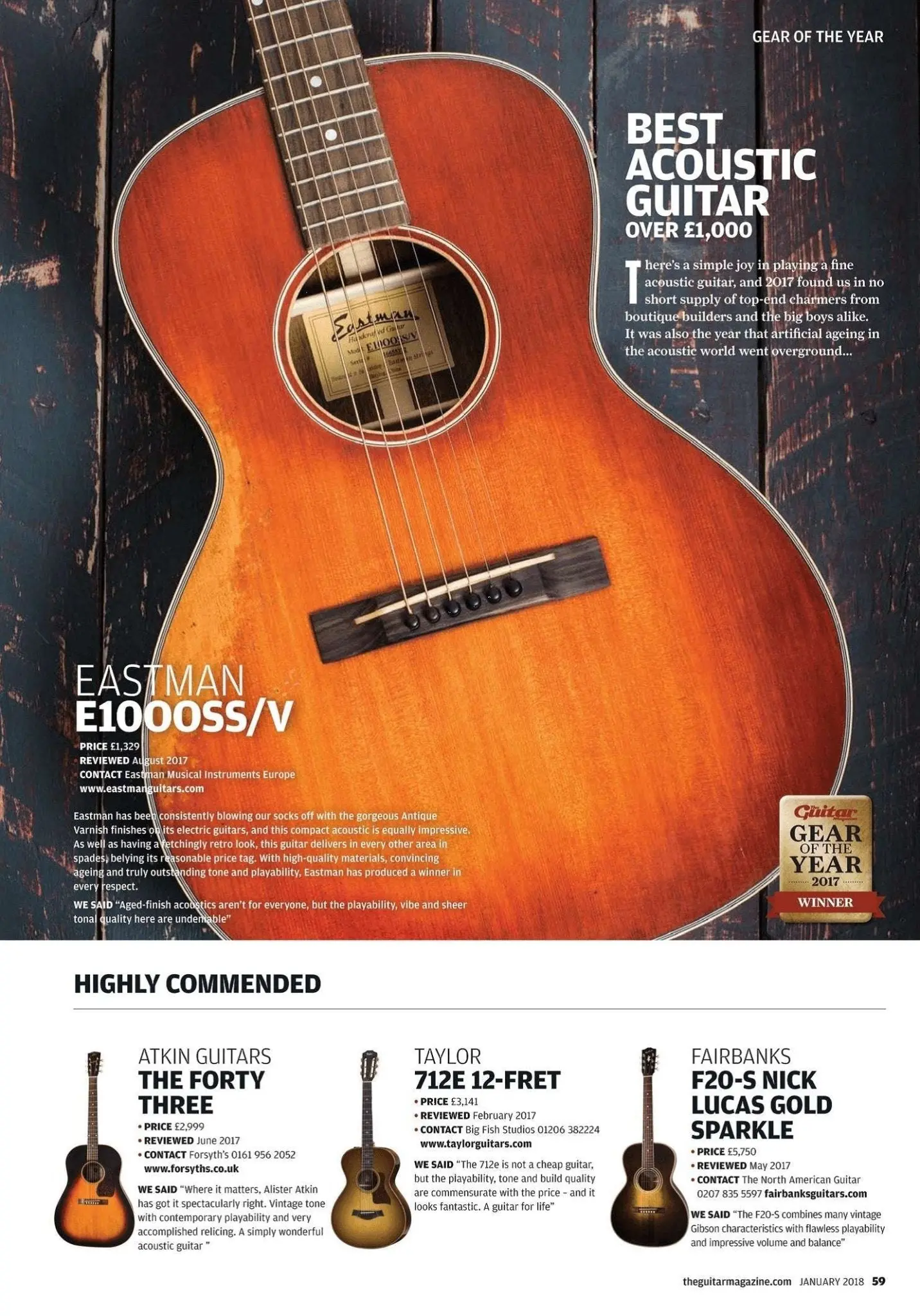 Eastman E10 OOSS/v ANTIQUE CLASSIC  (Price inc. Custom Pro Setup Package) - Image 18