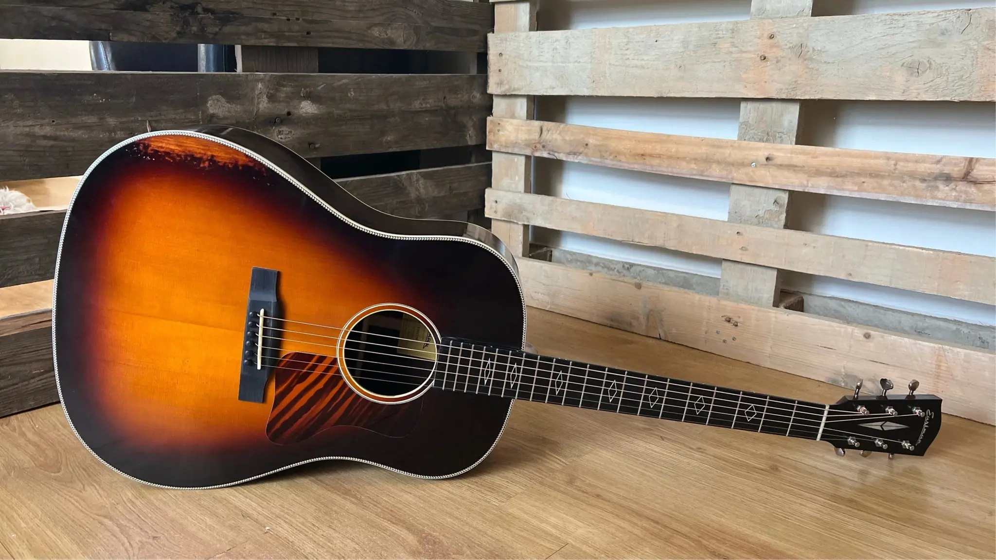 Eastman E20SS/v Slope Shoulder Dreadnought Antique Sunburst  (Price inc. Custom Pro Setup Package) - Image 2