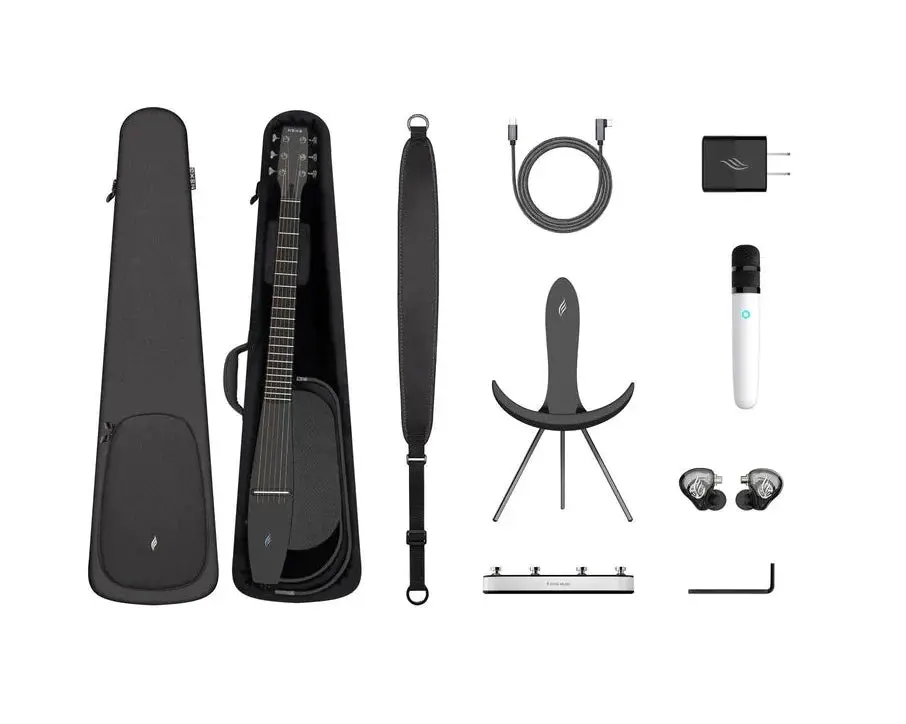 Enya NEXG2 White Guitar and Looper Pedal & Mic Package - Image 6