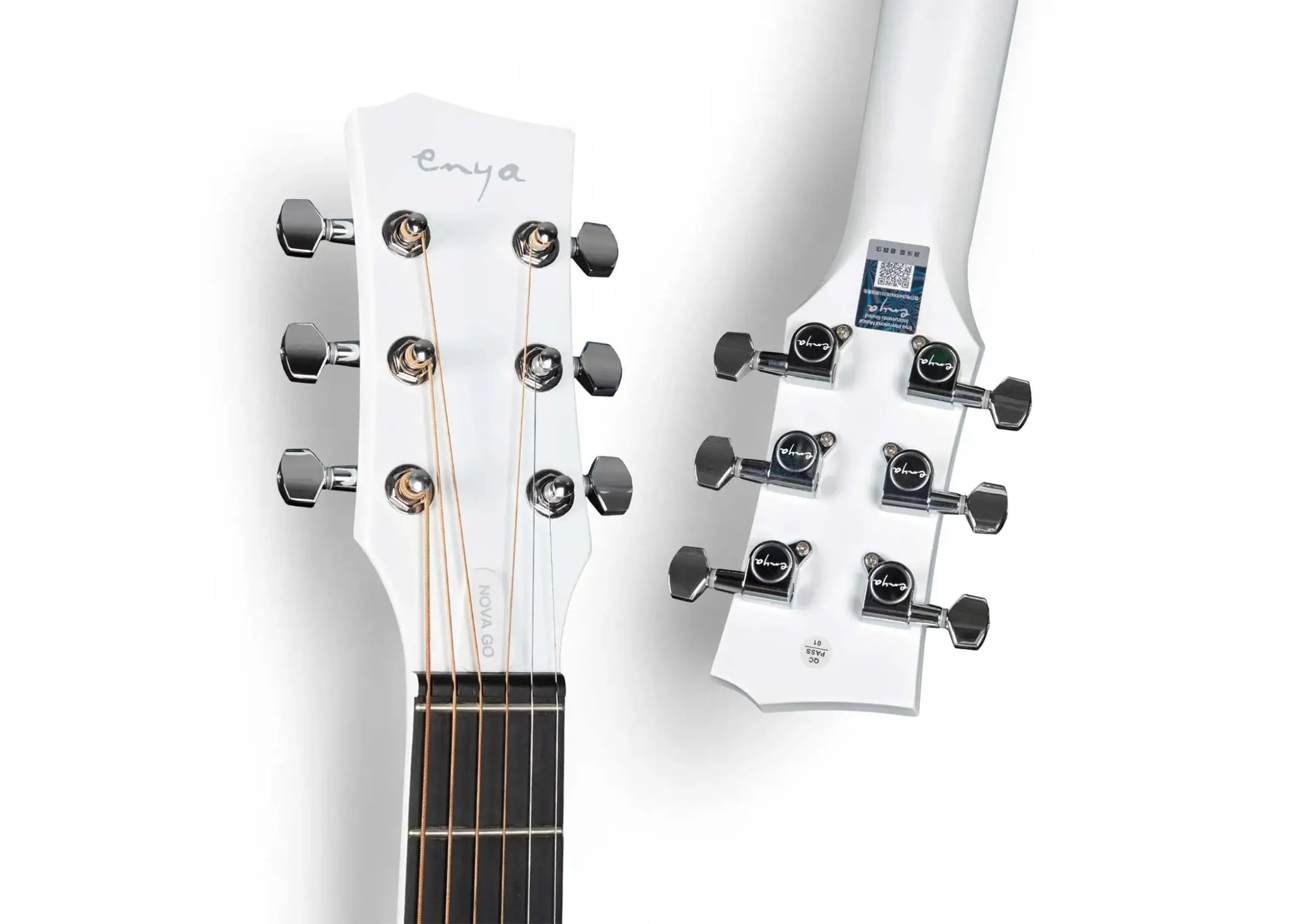 Enya NOVA GO/SP1 White Nova Go Carbo fibre electro guitar with Bluetooth - Image 5