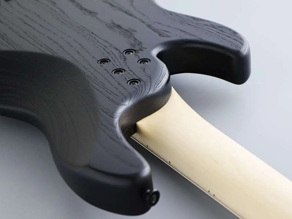 FGN J Standard Mighty Jazz, JMJ53ASHDEM Open Pore Black Bass Guitar - Image 3