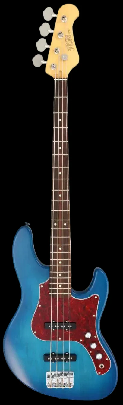 FGN Boundary BMJ-2R, Mighty Jazz 2 Trans Blue Burst Bass Guitar - Image 2