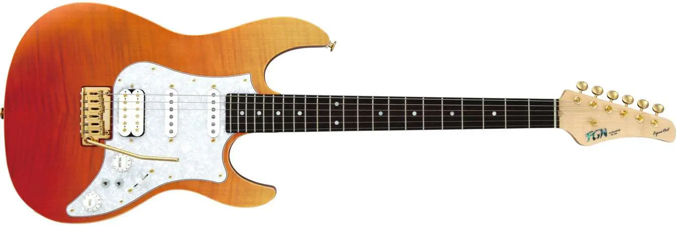 FGN Expert Odyssey, Ripe Kaki Gradation Electric Guitar - Image 5