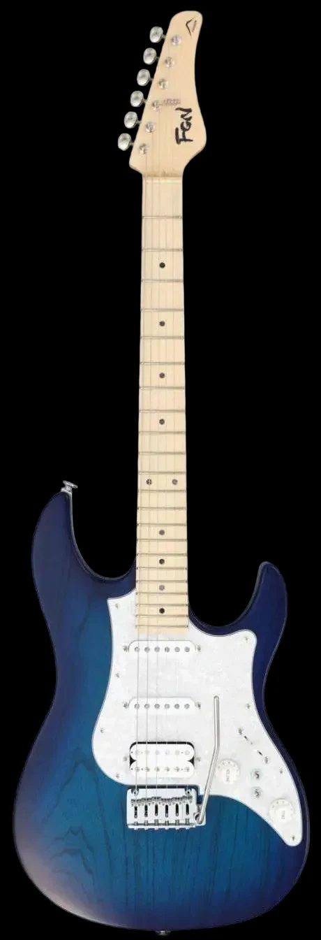FGN Expert Odyssey, See-Thru Blue Burst Electric Guitar - Image 2