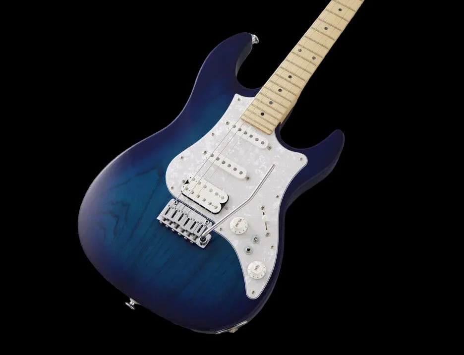 FGN Expert Odyssey, See-Thru Blue Burst Left Handed Electric Guitar - Image 2