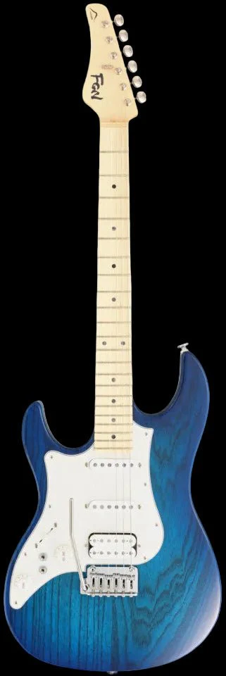 FGN Expert Odyssey, See-Thru Blue Burst Left Handed Electric Guitar - Image 3