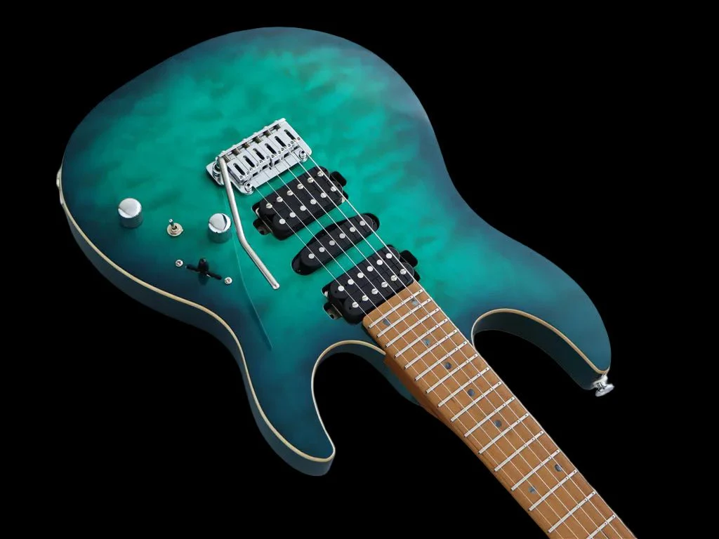 FGN Expert Odyssey, Emerald Ocean Burst Electric Guitar - Image 4