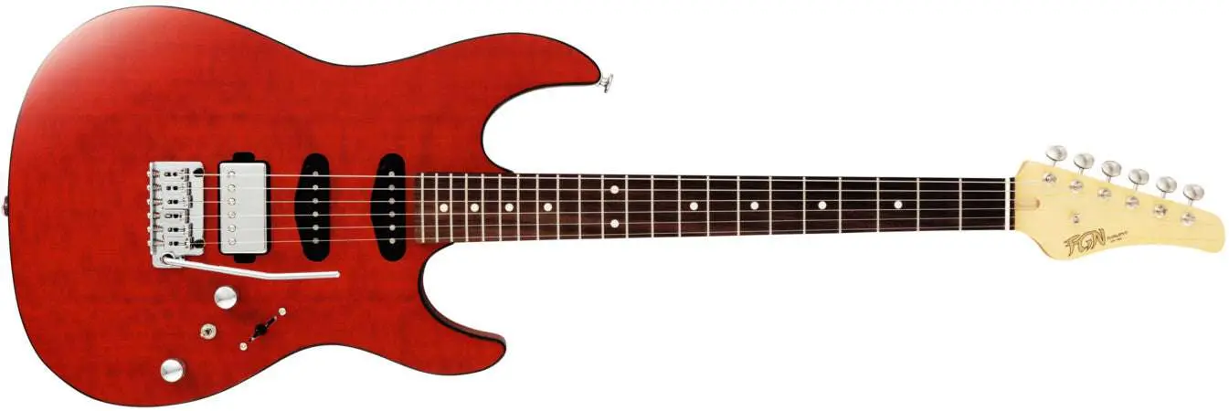 FGN Guitars J Std Odyssey MOF, Mandarin Orange Flat Electric Guitar - Image 4