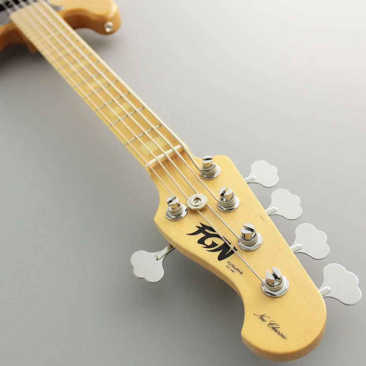 FGN Neoclassic NJB100MBAHV, Vintage Natural 5 String Bass Guitar - Image 6