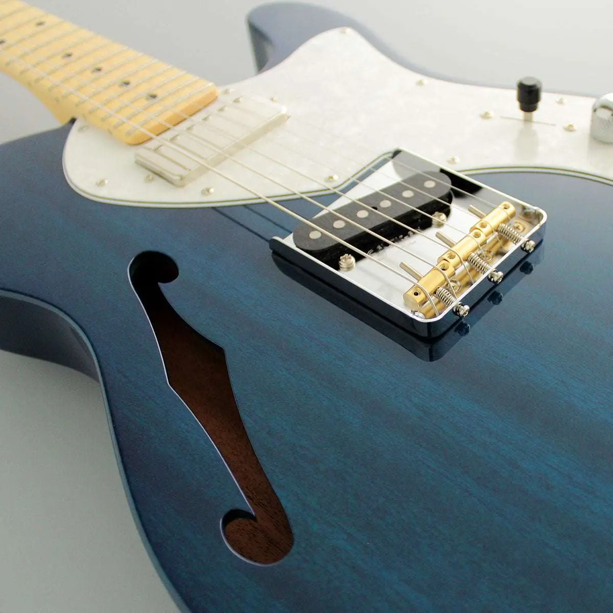 FGN Neoclassic NTE110MMHT, Trans Blue Thinline Electric Guitar - Image 2