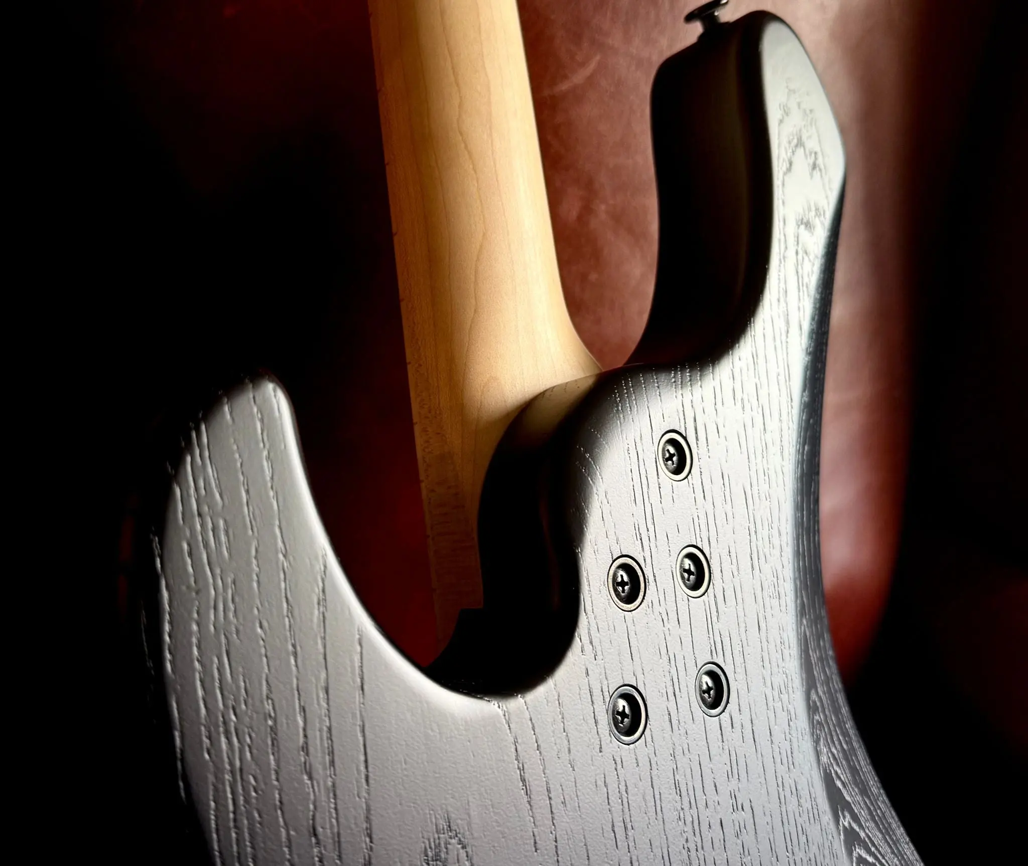 FGN J Standard Mighty Jazz, JMJ2ASHDEM Open Pore Black Bass Guitar - Image 15