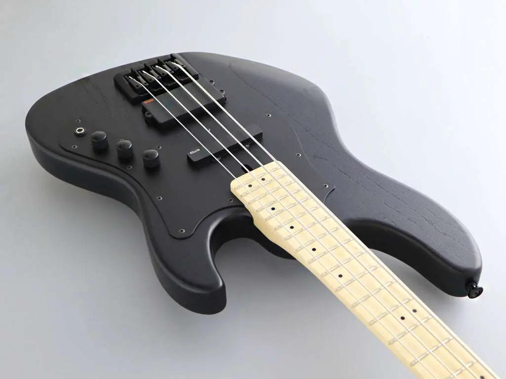 FGN J Standard Mighty Jazz, JMJ2ASHDEM Open Pore Black Bass Guitar - Image 17