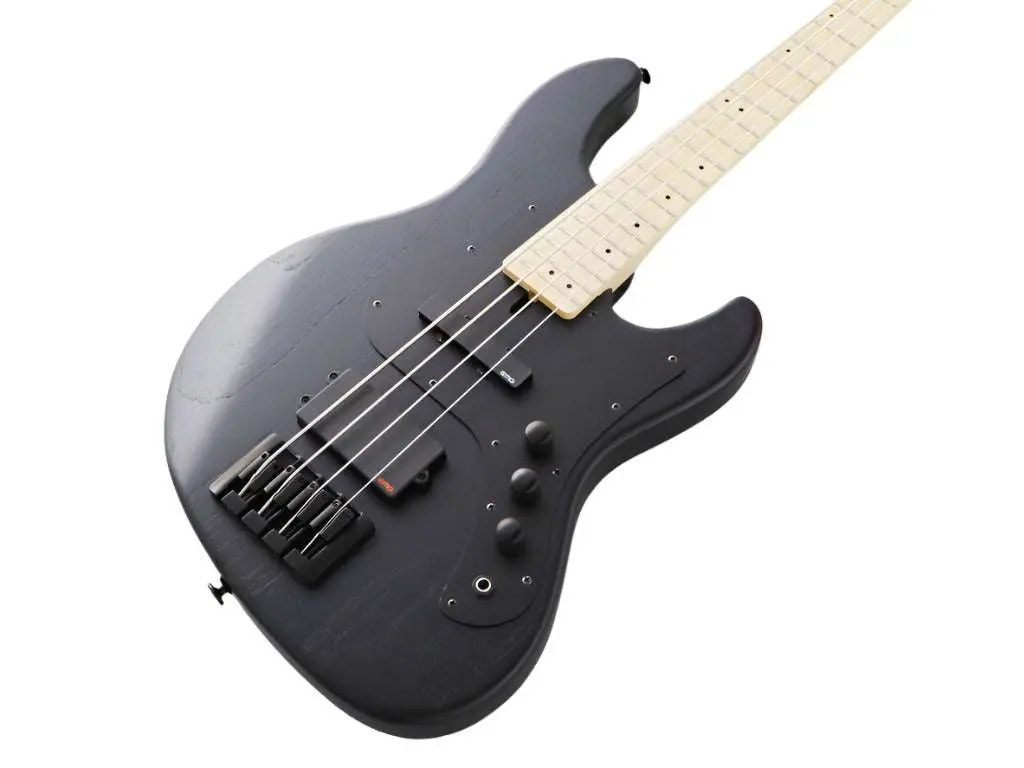 FGN J Standard Mighty Jazz, JMJ2ASHDEM Open Pore Black Bass Guitar - Image 18