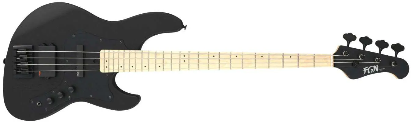 FGN J Standard Mighty Jazz, JMJ2ASHDEM Open Pore Black Bass Guitar - Image 19