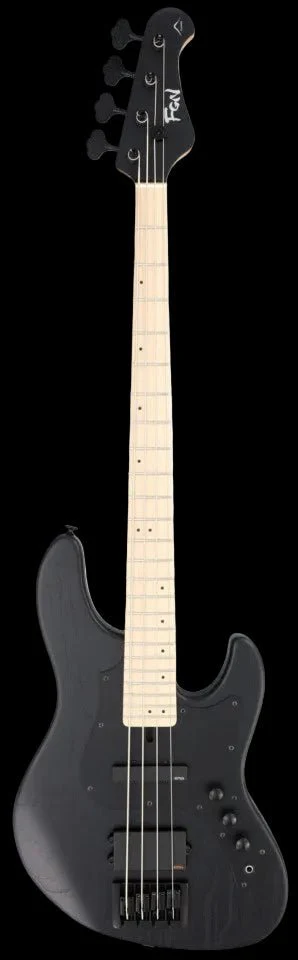 FGN J Standard Mighty Jazz, JMJ3ASHDEM Open Pore Black Bass Guitar - Image 2
