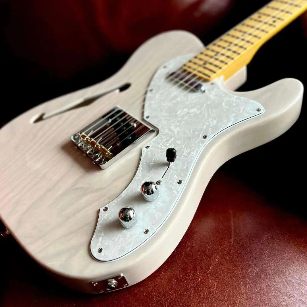 FGN Neoclassic NTE100MAH, White Blonde Thinline Electric Guitar - Image 10