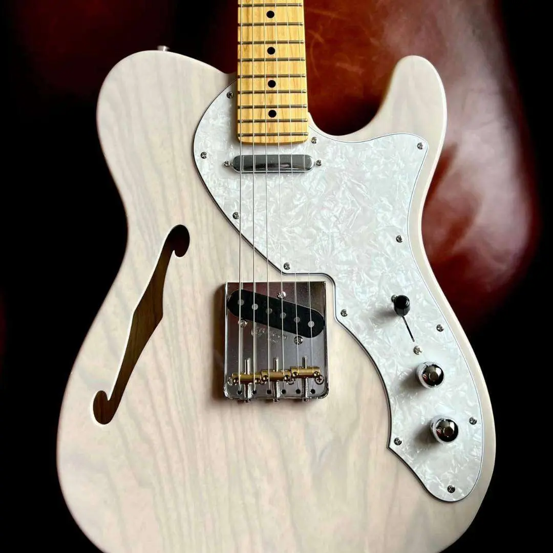 FGN Neoclassic NTE100MAH, White Blonde Thinline Electric Guitar - Image 3