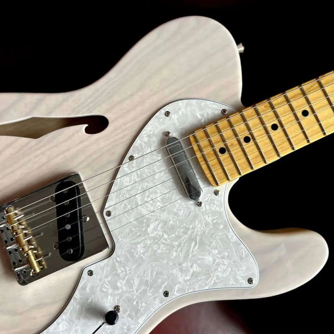 FGN Neoclassic NTE100MAH, White Blonde Thinline Electric Guitar - Image 8