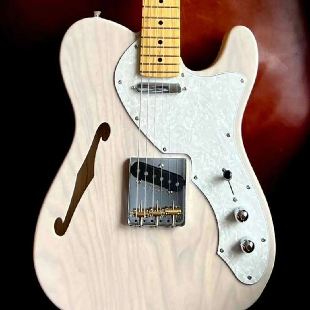 FGN Neoclassic NTE100MAH, White Blonde Thinline Electric Guitar - Image 9