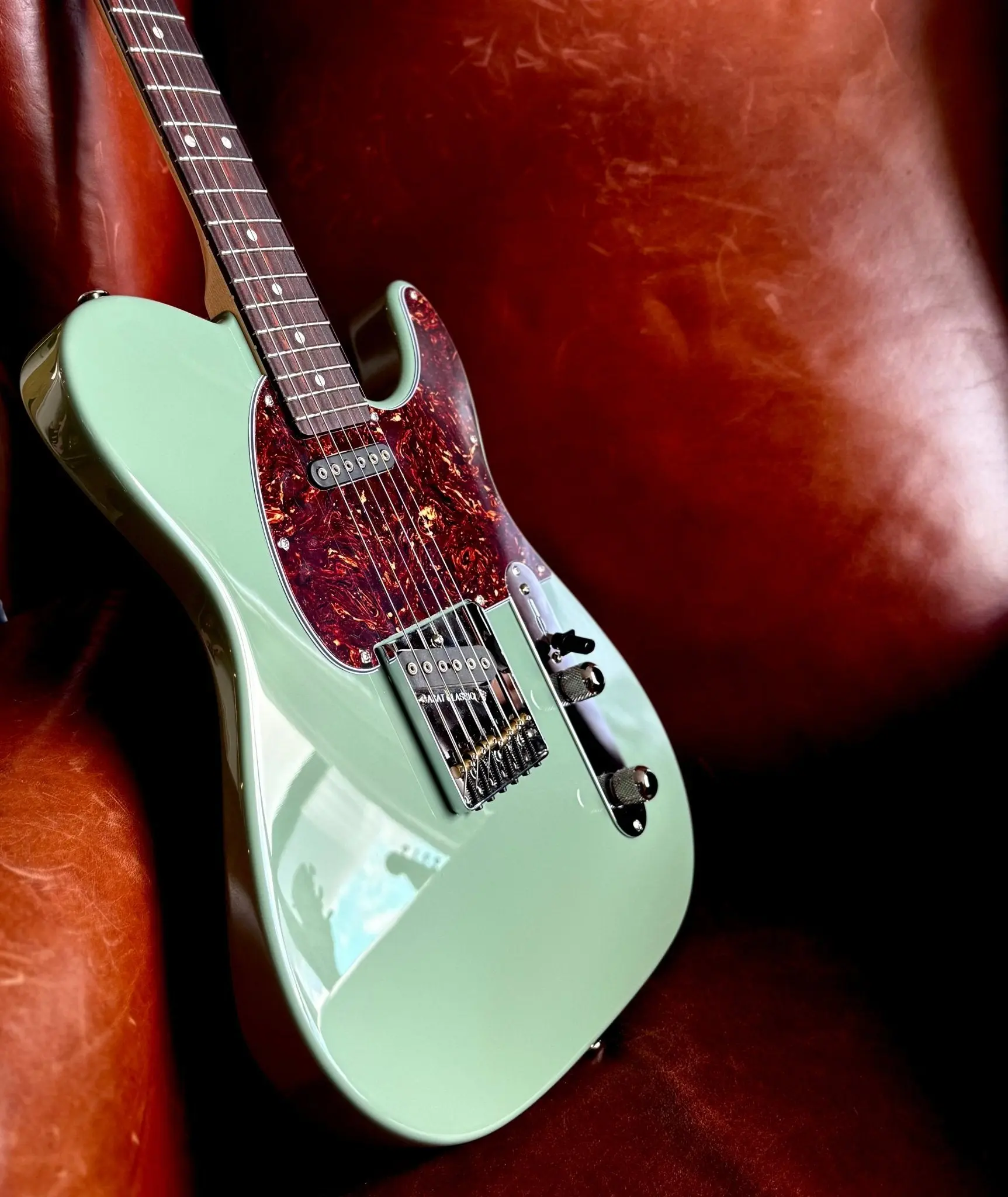 G&L Fullerton Deluxe ASAT Classic Matcha Green over Alder w' Deluxe Gigbag - Image 15