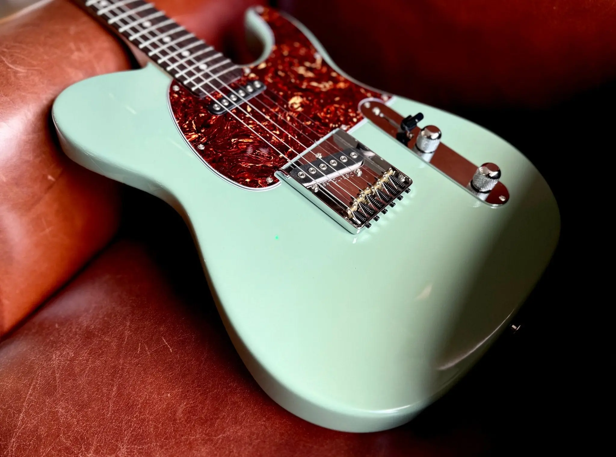 G&L Fullerton Deluxe ASAT Classic Matcha Green over Alder w' Deluxe Gigbag - Image 20