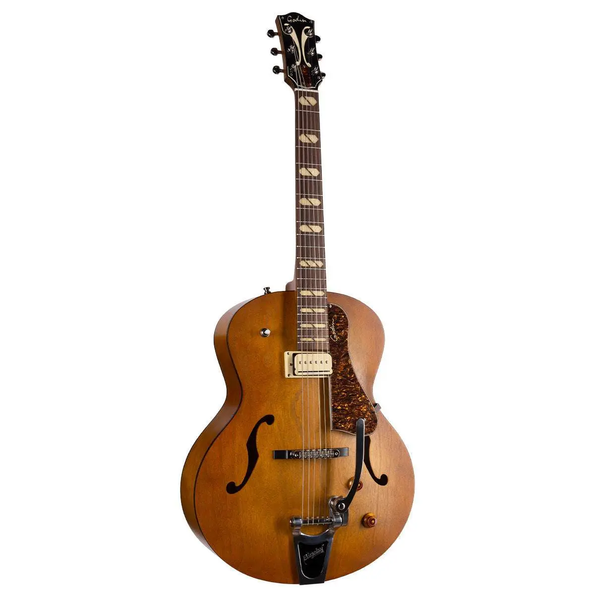 Godin 5th Avenue Jumbo P-Rail Semi-Acoustic Guitar ~ Harvest Gold - Image 24